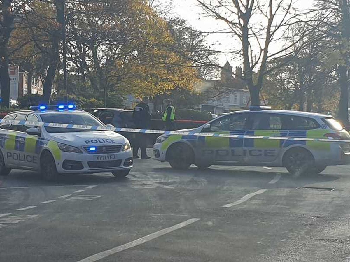 Police at the scene of the crashed Vauxhall Corsea in Park Road, Bloxwich. Photo: Bloxwich Old & New Facebook page