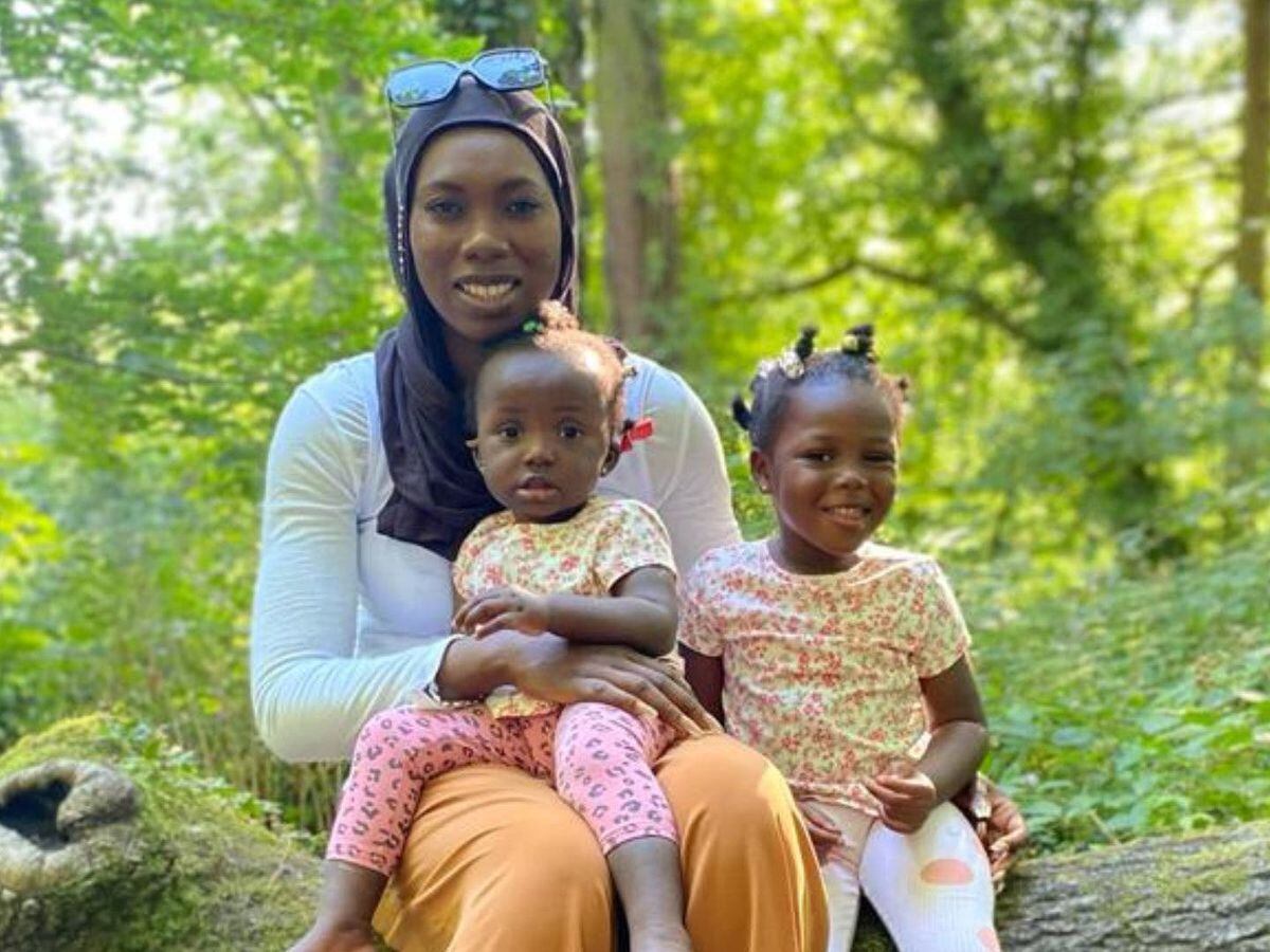 Fatoumatta Hydara with her children Naeemah Drammeh and Fatimah Drammeh