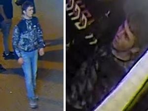 Police want to talk to this man. Photos: Staffordshire Police.