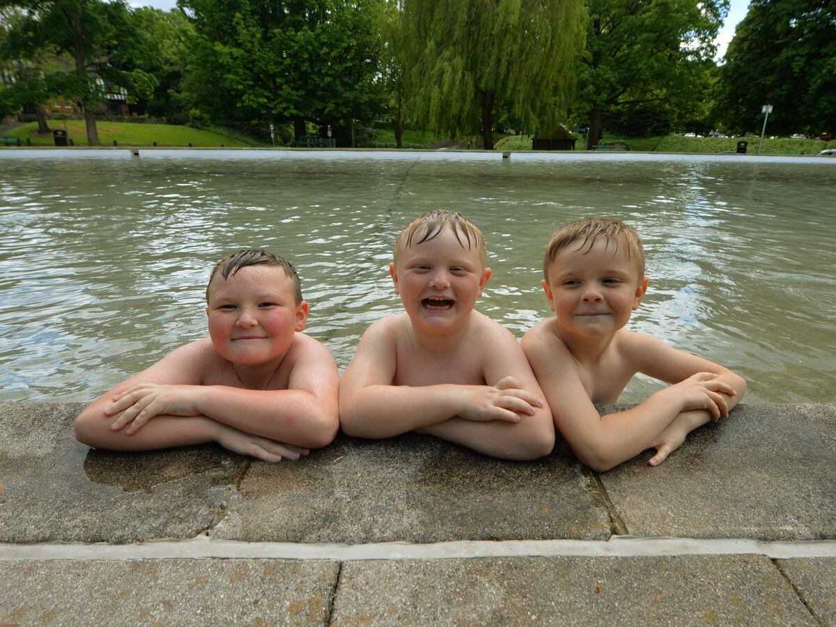 Enjoying the water at Tettenhall Pool were Leo Hammonds, eight, Noah Hammonds, six, and Tyler Hammonds, seven, from Walsall