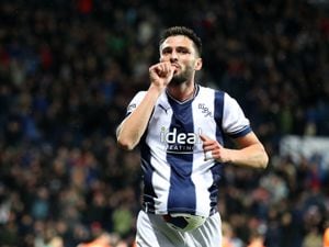 Okay Yokuslu of West Bromwich Albion celebrates after scoring a goal to make it 1-0 during the Sky Bet Championship between West Bromwich Albion and Blackpool at The Hawthorns on November 1, 2022 in West Bromwich, United Kingdom. (Photo by Adam Fradgley/West Bromwich Albion FC via Getty Images).