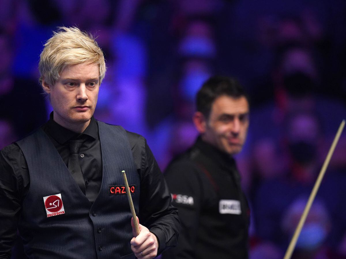 Neil Robertson and Ronnie OâSullivan in action