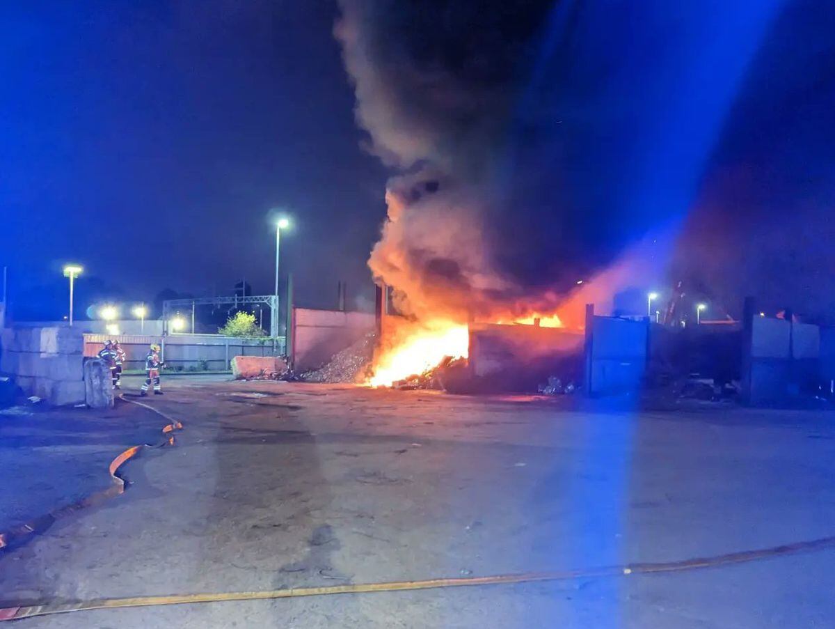 The scrap yard blaze in Ward End. Photo: WMFS