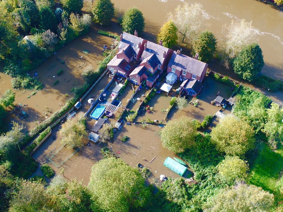 Flooded homes next to The Severn in Bridgnorth. Photo: Chris Bainger