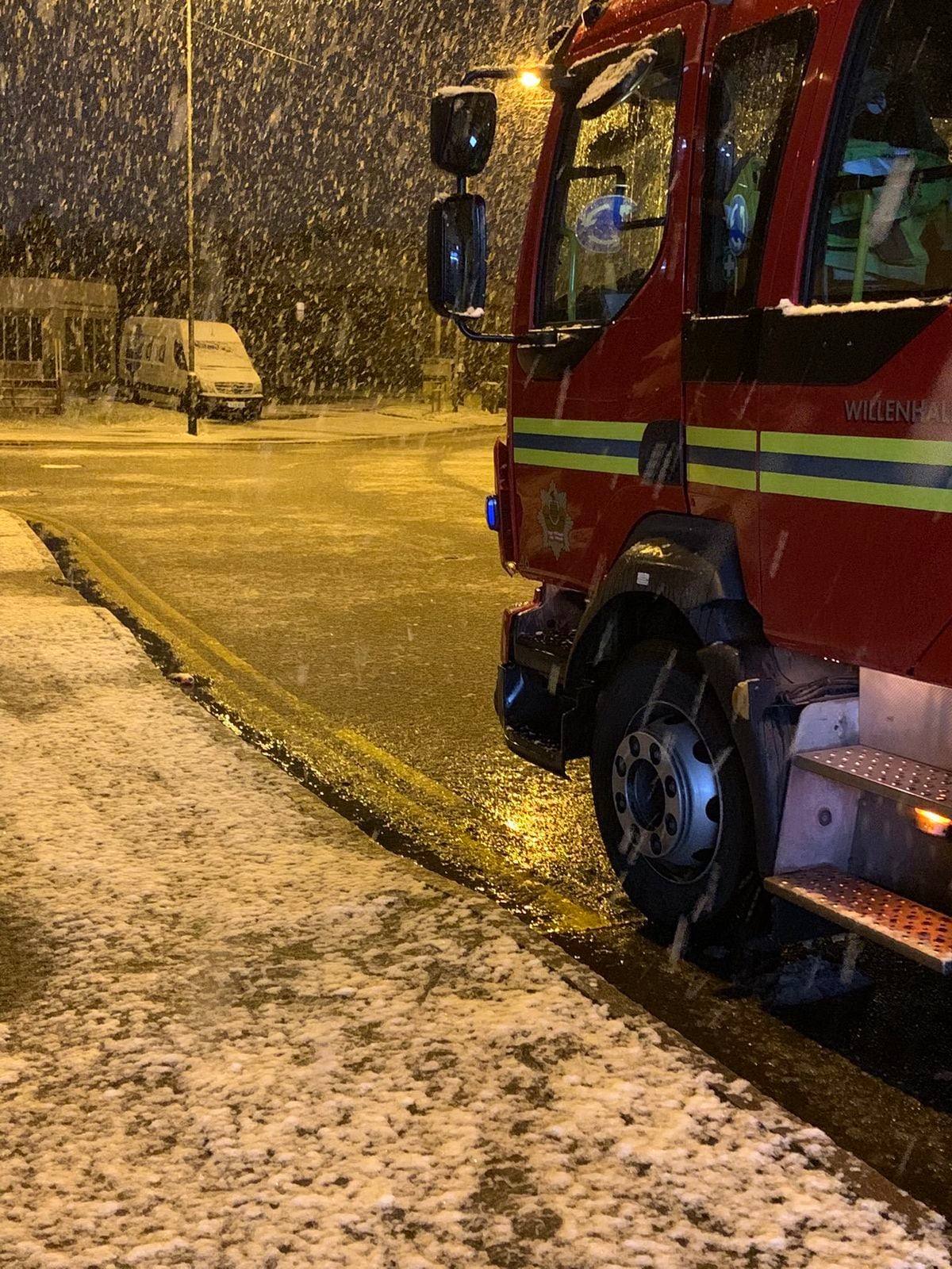 Snow blanketed the Black Country this morning. Photo: Willenhall Fire Station