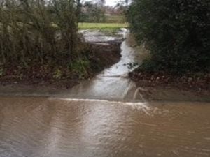 Stone Road Flooding Near Rc Church January 2021. Photo courtesy of Councillor Peter Jones. 