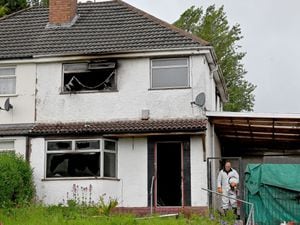 The scene of the fatal house fire on Spring Road, Ettingshall