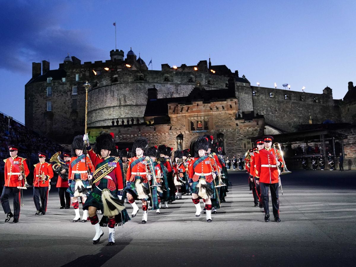Members of the Massed Pipes and Drums taking part in the Royal Edinburgh Military Tattoo at Edinburgh Castle. Picture date: Thursday August 4, 2022