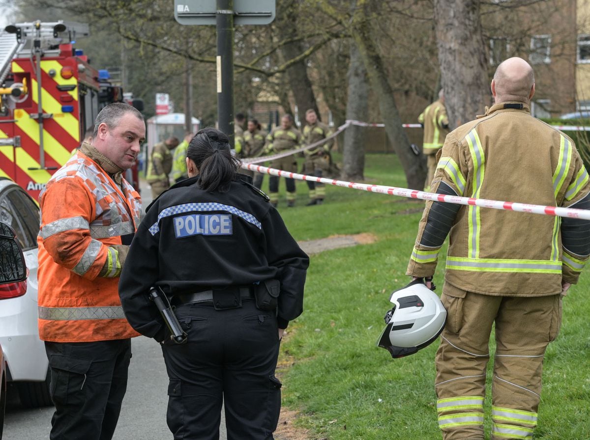 Emergency services at the scene on Sneyd Lane in Bloxwich. Photo: SnapperSK