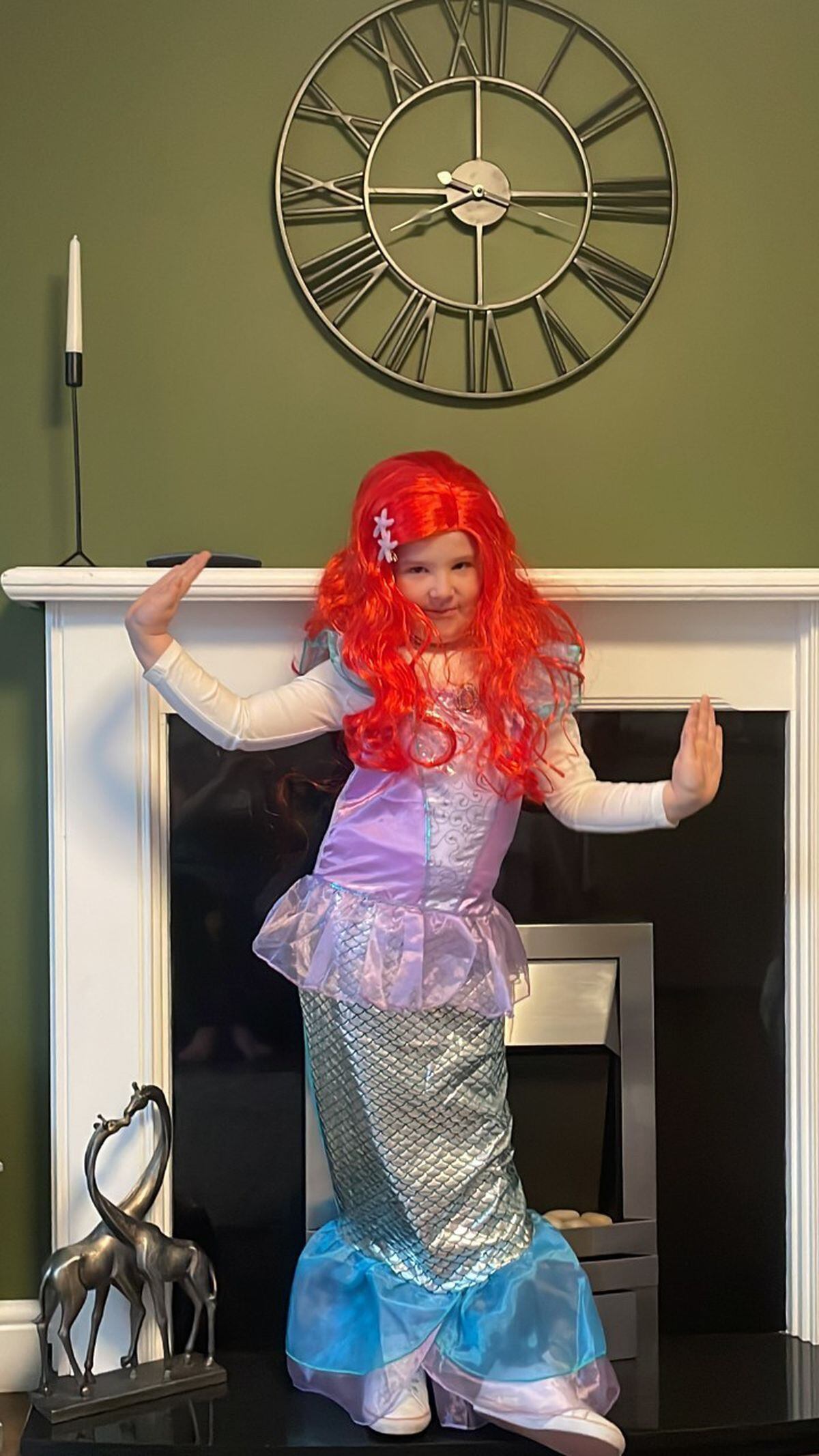 Sophia Griffiths, five, as Ariel from The Little Mermaid.