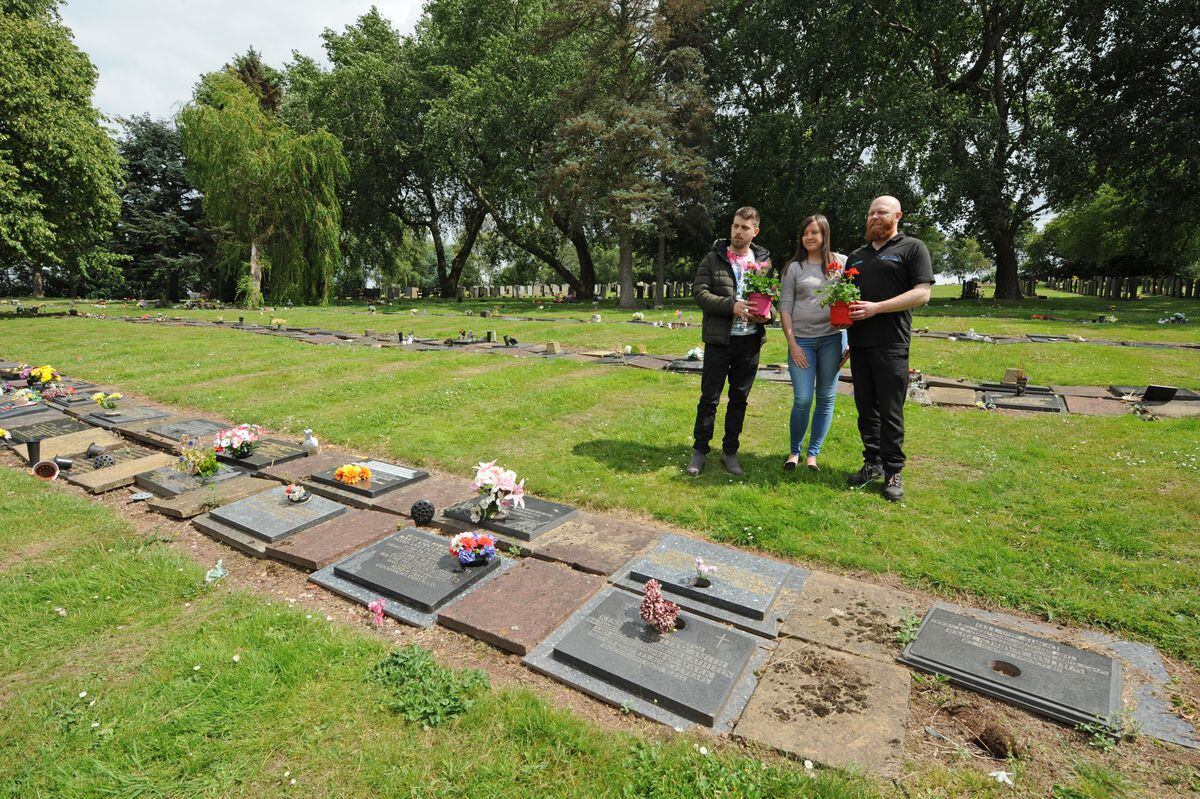 The cemetery was vandalised earlier this month