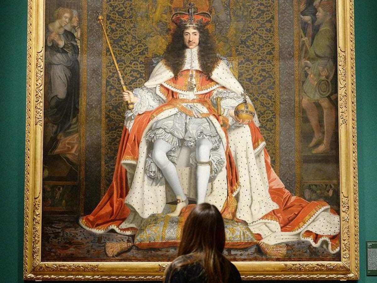 John Michael Wright’s imposing portrait of King Charles II, an image symbolising the monarch regaining his throne (PA)