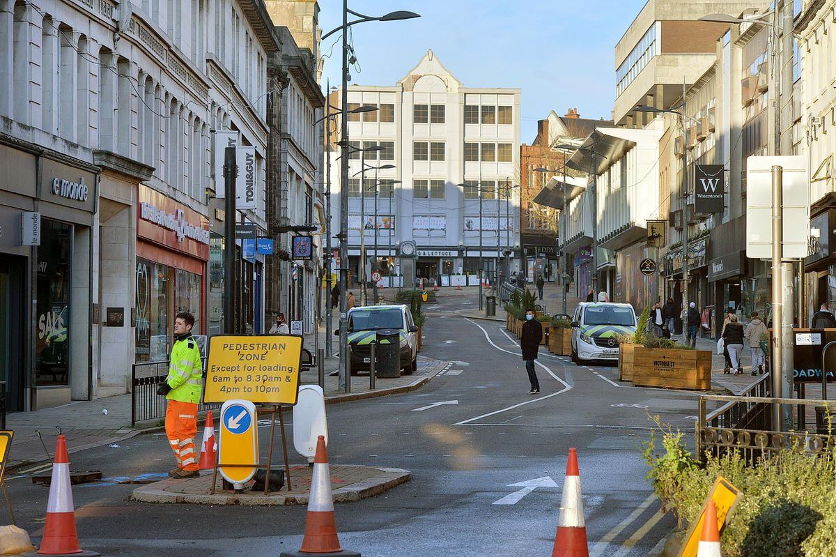 Victoria Street in Wolverhampton was first made traffic-free due to coronavirus and social distancing but is now permanently being pedestrianised