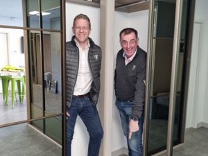 Jon Meek (left) and Mark Davies, of Vesta Space, are celebrating the company's fifth anniversary