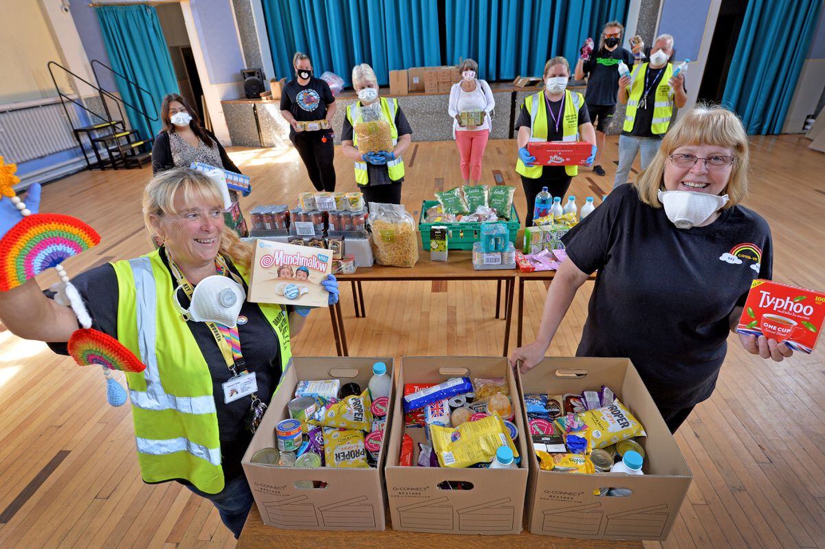 Sharon Felton and Councillor Chris Bott have been provided food parcels and hot meals two days a week for people in need across Darlaston and Moxley at Darlaston All Active.