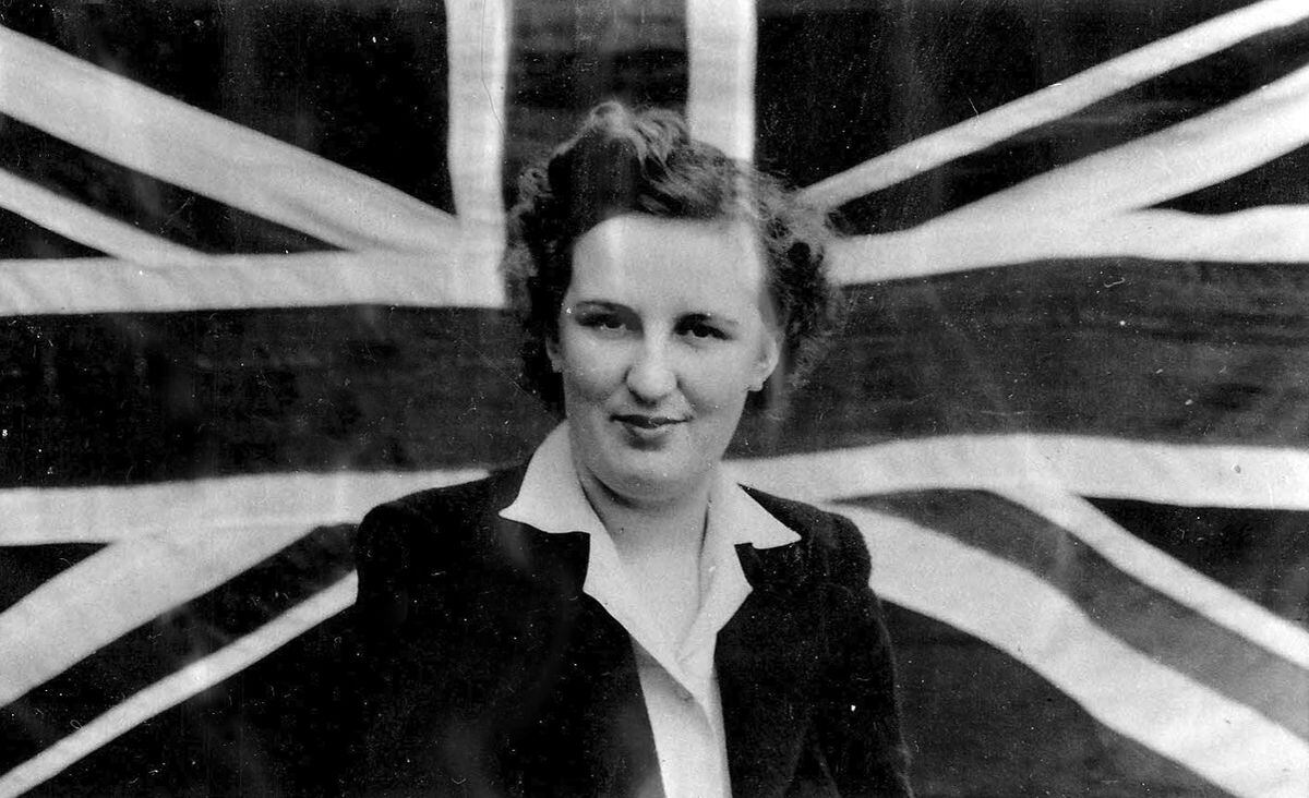 "Sylvia, VE Day 1945." This is Sylvia Roden, of Bridgnorth – later Mrs Sylvia Stubbs. 