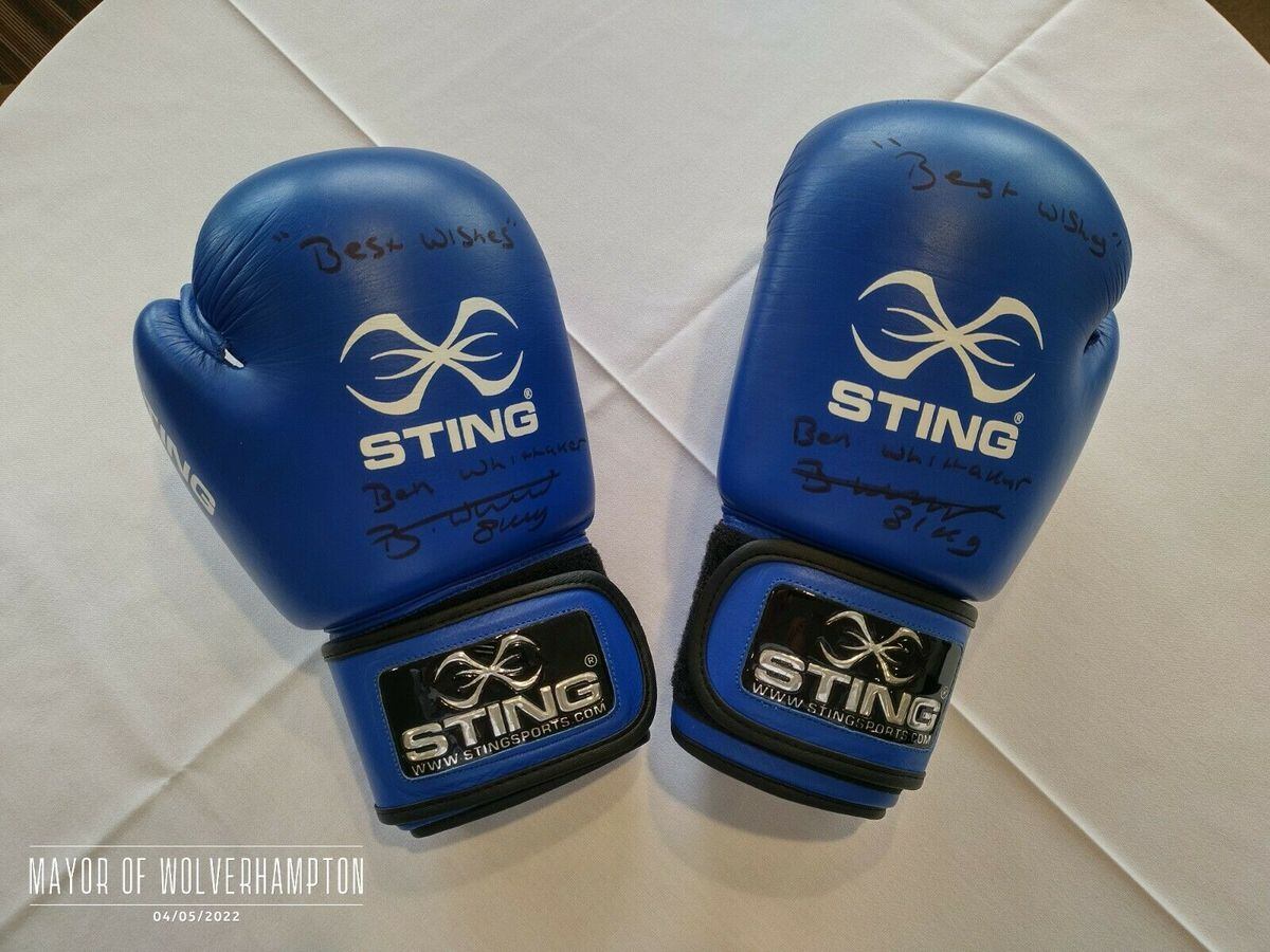 Signed boxing gloves donated by Olympic hero Ben Whittaker