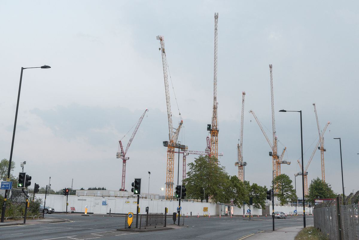 Building work continues on the now abandoned plans for Birmingham's 2022 Commonwealth Games Athletes Village in Perry Barr. Photo: Snappersk 