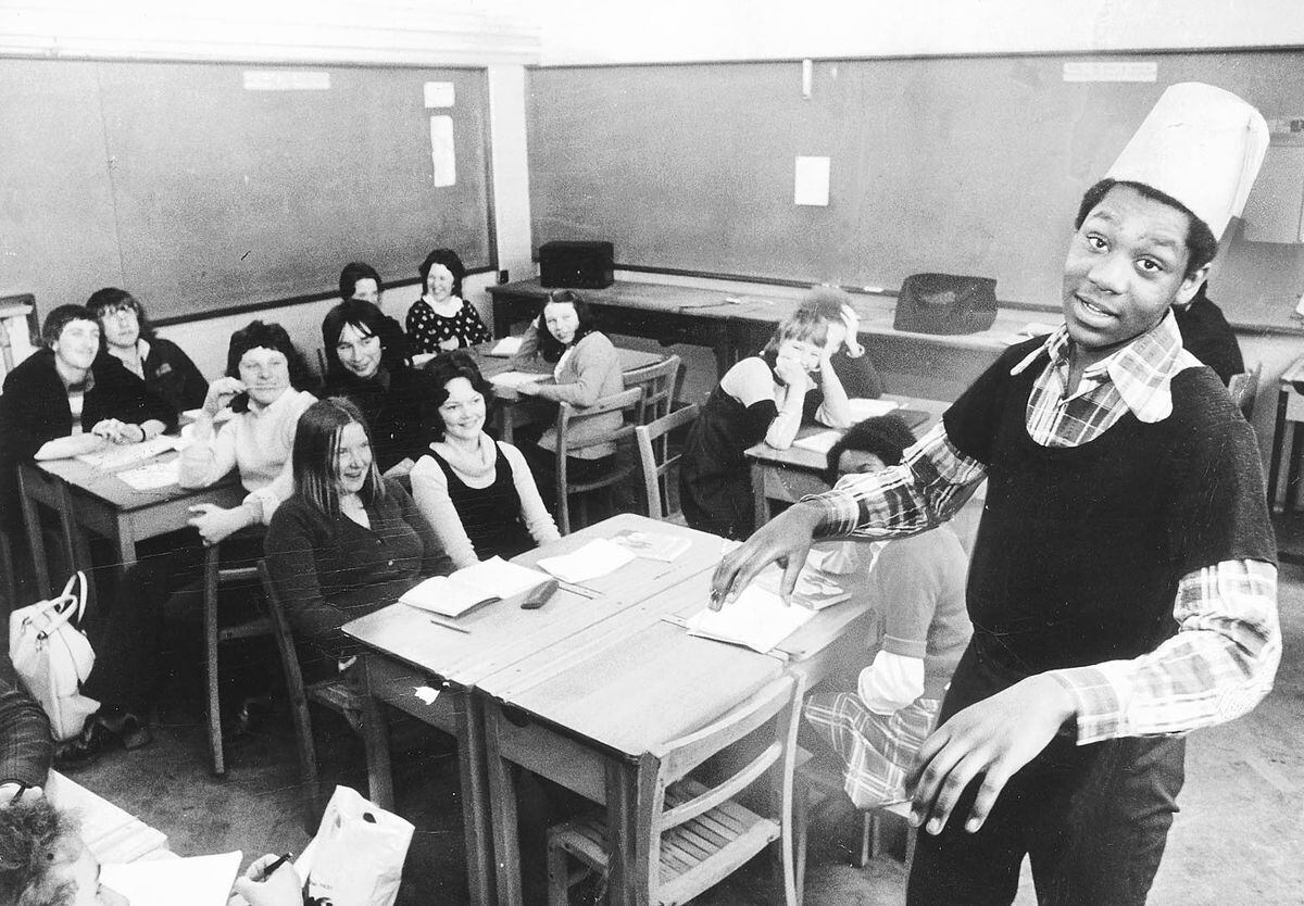 LENNY HENRY, A MARCH 1974 PIC WHEN HE WAS 16 NAND HAD LANDED A SPOT ON TV'S NEW FACES. HE IS PICTURED AT BLUECOAT SECONDARY SCHOOL IN DUDLEY