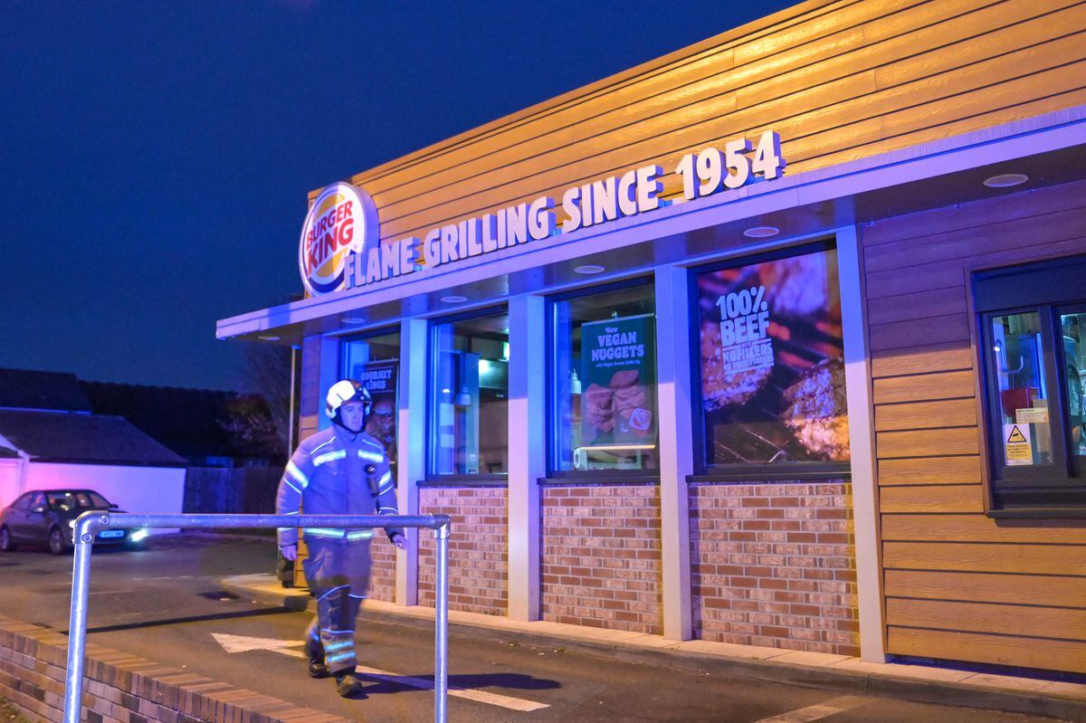 Firefighters at Burger King in Bloxwich. Photo: SnapperSK