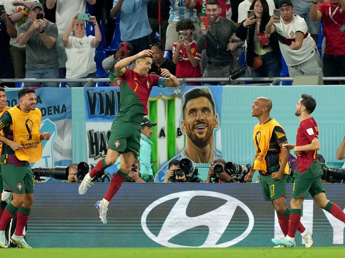 Portugalâs Cristiano Ronaldo celebrates scoring