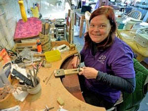 Silversmith Lori Ridgway, of LR Silver Jewellery, at The Granary Workshop in Featherstone