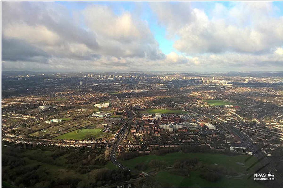 Birmingham captured in all its glory in stunning view from police helicopter
