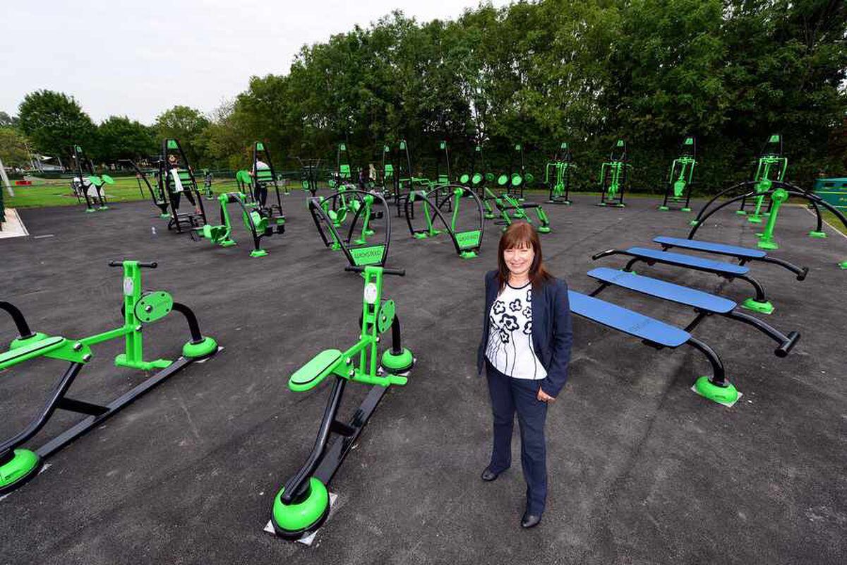Cllr Maria Crompton is pictured with the equipment at Sandwell Valley