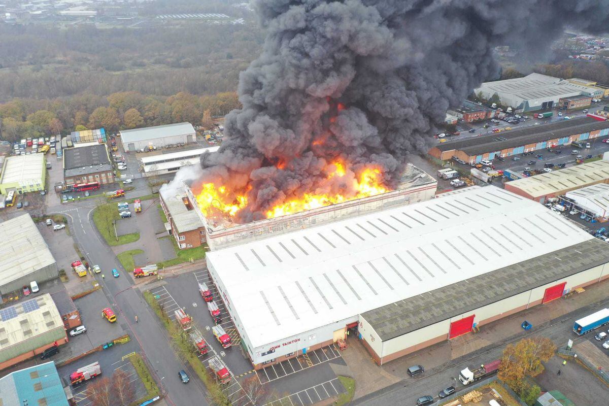 The fire could be seen seven miles away. Photo: Daz/Hereford and Worcester Fire Service