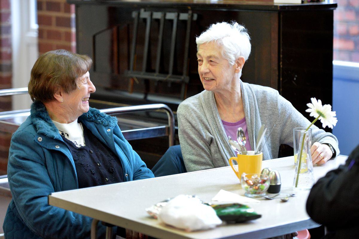 Margaret Riley and Doreen Smith enjoyed lunch and a chat at Wednesbury Baptist Church