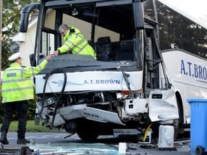 The coach crash on the A41 near Weston Heath