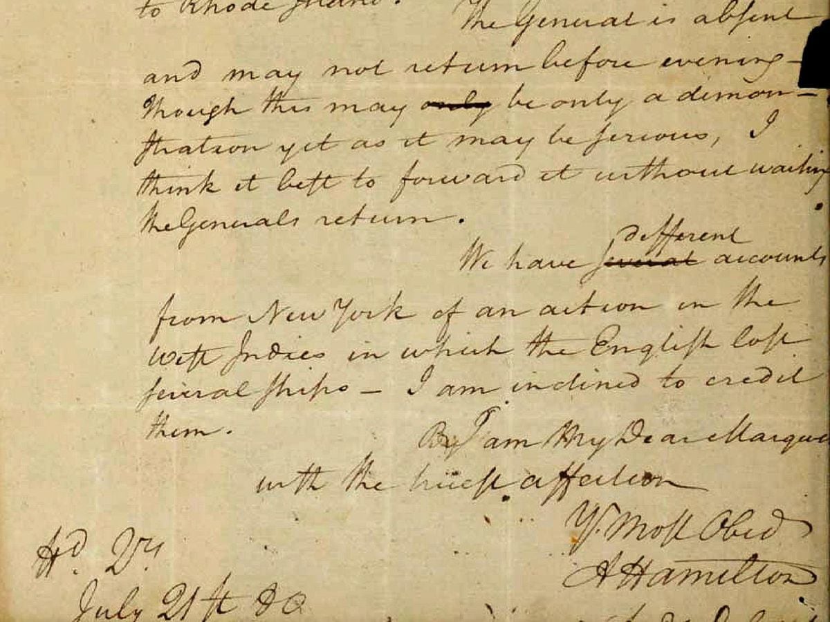 Alexander Hamilton letter