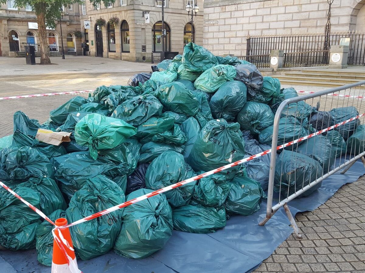 Council Dumps Over 100 Bags Of Rubbish In Town Centre But It Is Not
