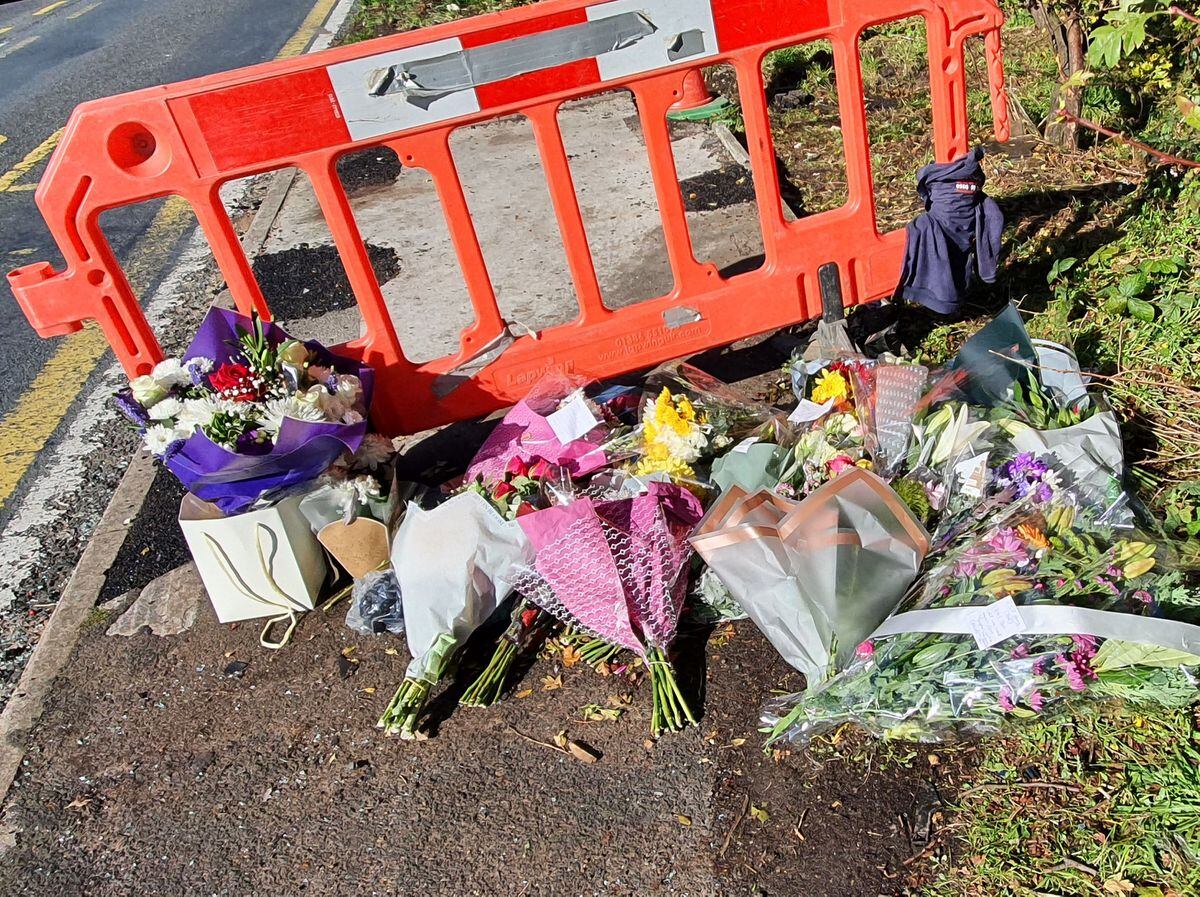 A range of tributes were left at the scene where the accident occurred on Friday