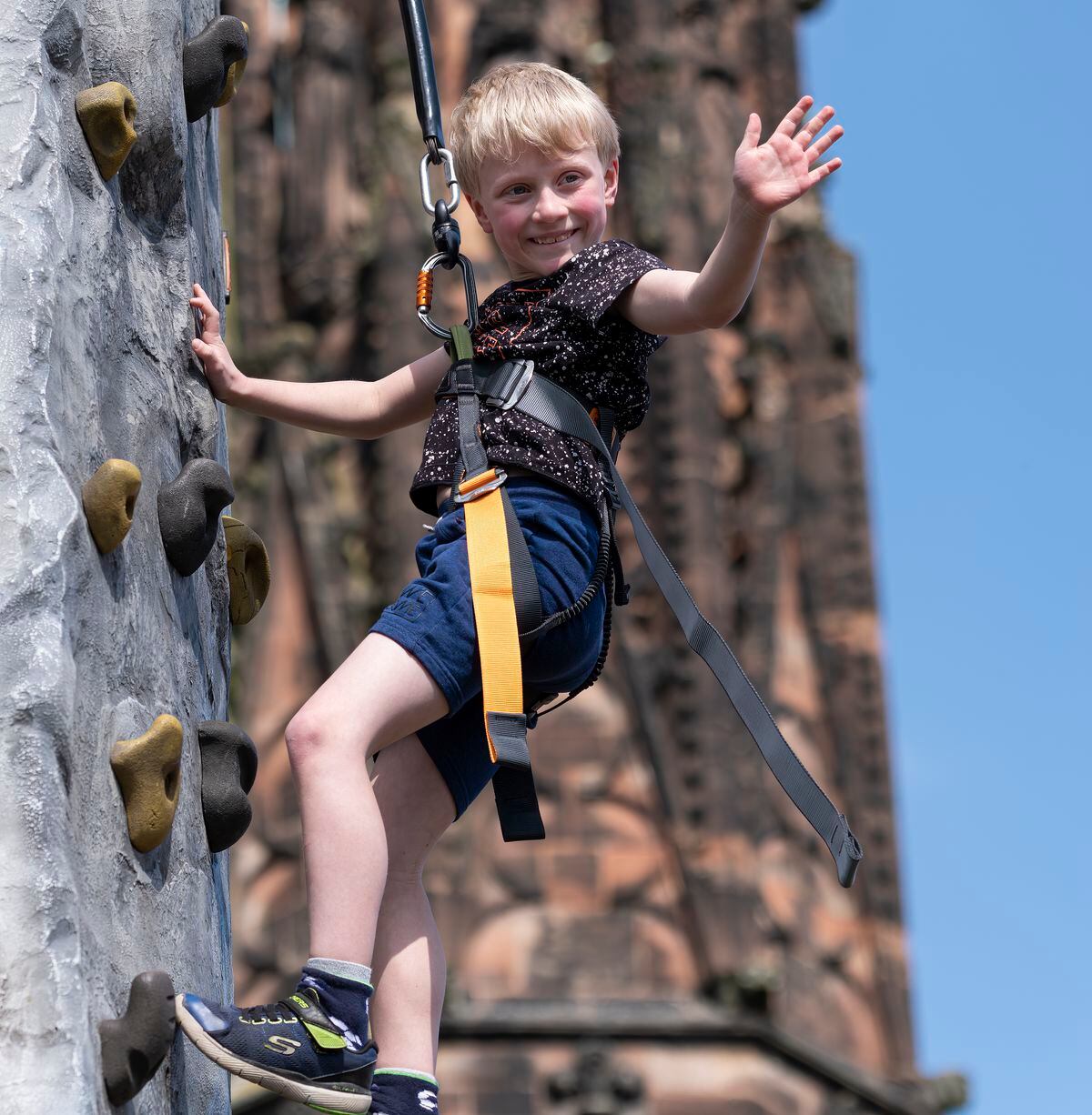 The 8m high climbing wall proved popular with children in the past and aims to do the same this time.