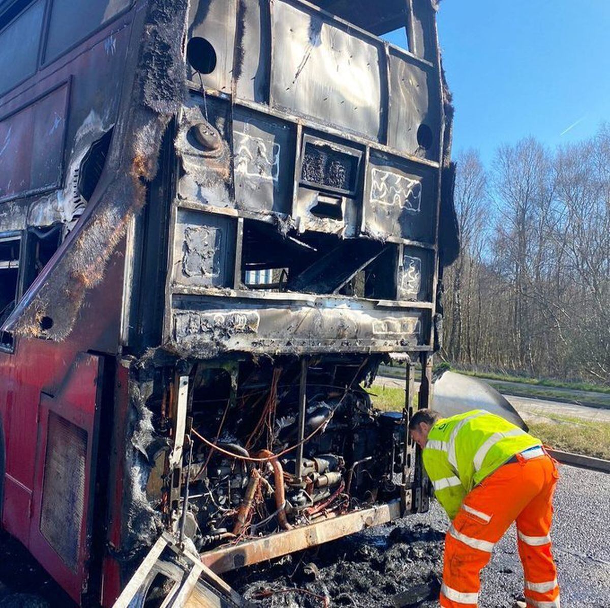 Bus gutted by fire 