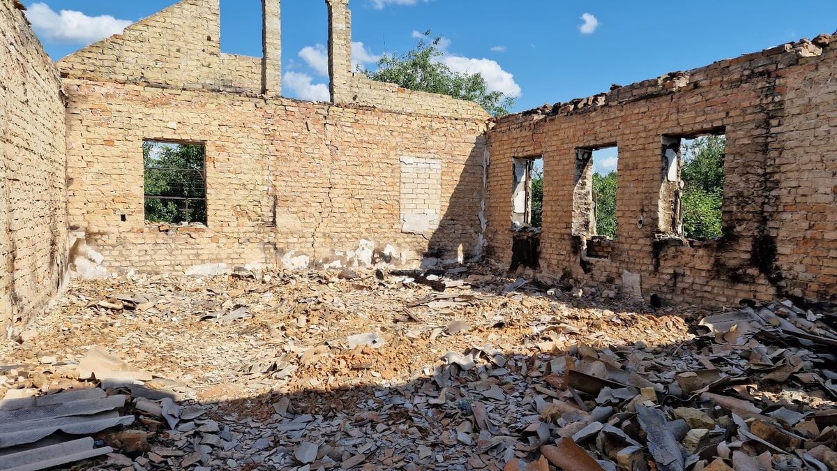 What remains of this Ukrainian home 