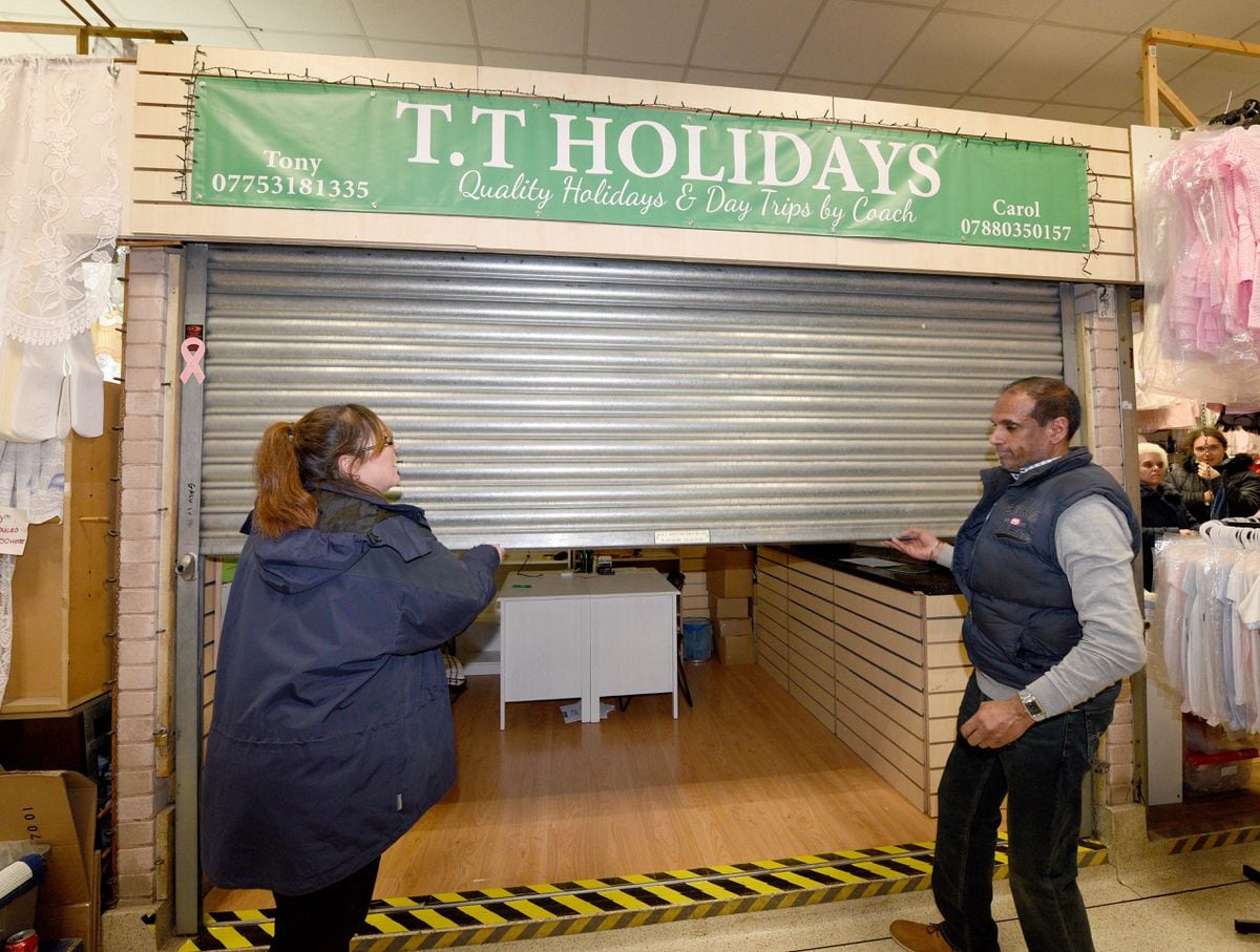 Tony Taylor's TT Tours unit at Bilston Market is seized by trading standards after not showing up to return money to angry customers