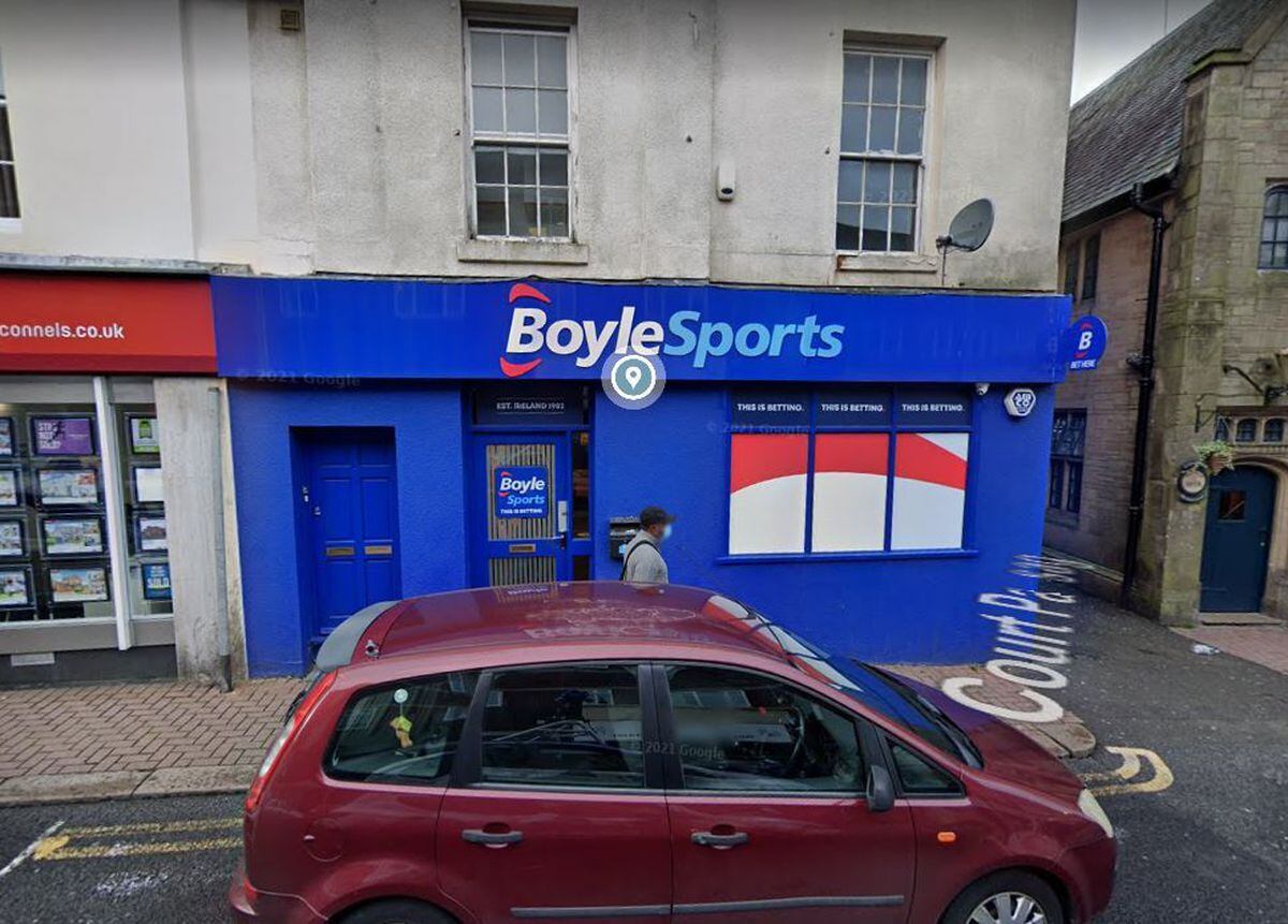 Boylesports in Stone Street, Dudley, in October 2020 before the front was repained. Photo: Google