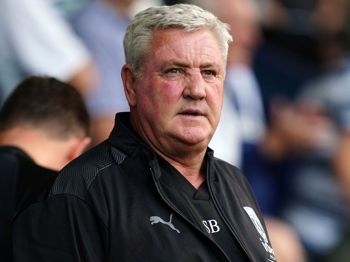 West Bromwich Albion manager Steve Bruce during the Sky Bet Championship match at The Hawthorns, West Bromwich. Picture date: Saturday August 20, 2022. PA Photo. See PA story SOCCER West Brom. Photo credit should read: David Davies/PA Wire...RESTRICTIONS: EDITORIAL USE ONLY No use with unauthorised audio, video, data, fixture lists, club/league logos or "live" services. Online in-match use limited to 120 images, no video emulation. No use in betting, games or single club/league/player publications..