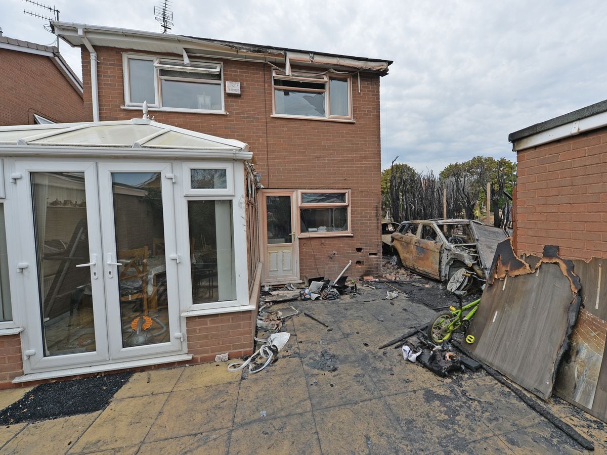 The scene of devastation at Wolverhampton Road, Kingswinford.