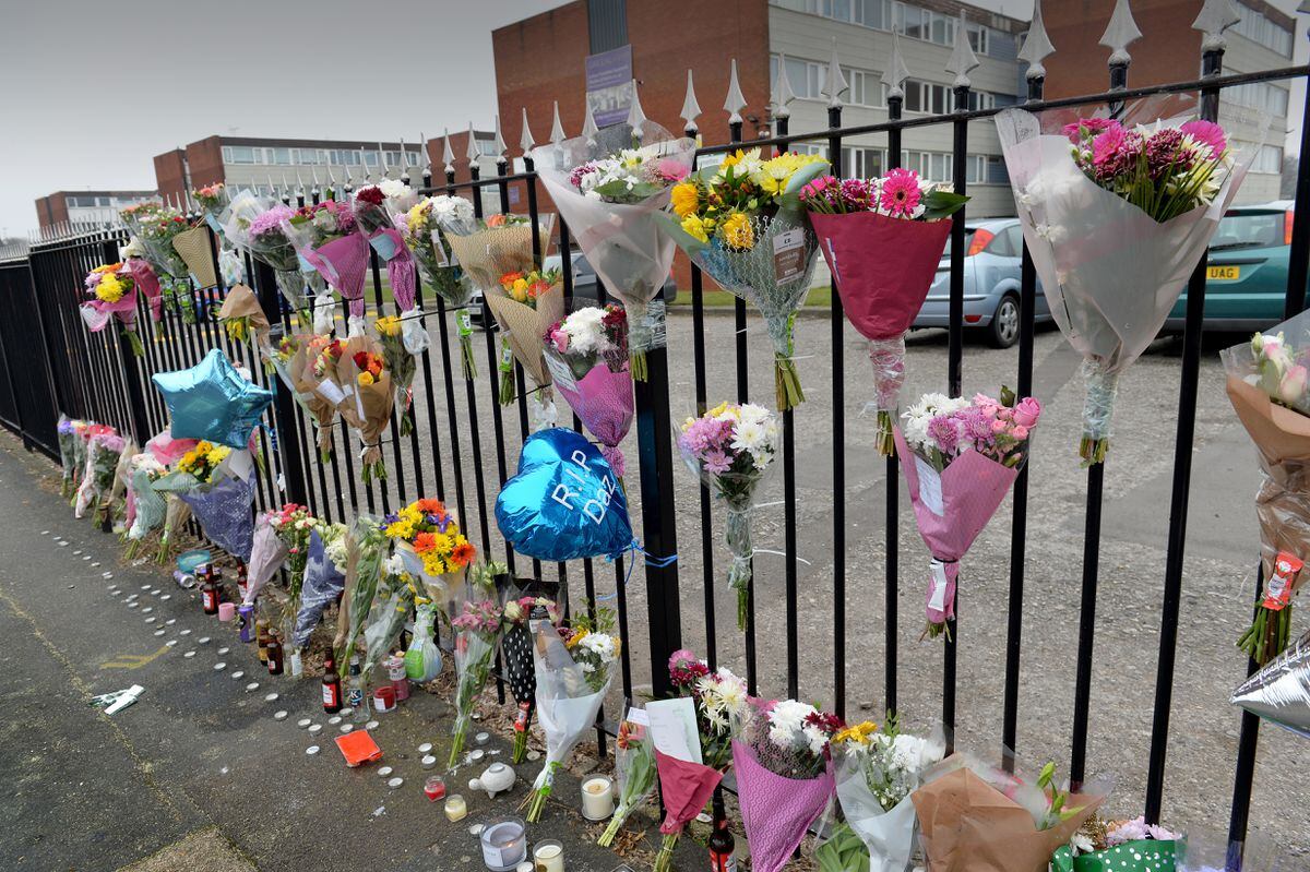 Tributes at the scene days after Darren Whitehouse's death