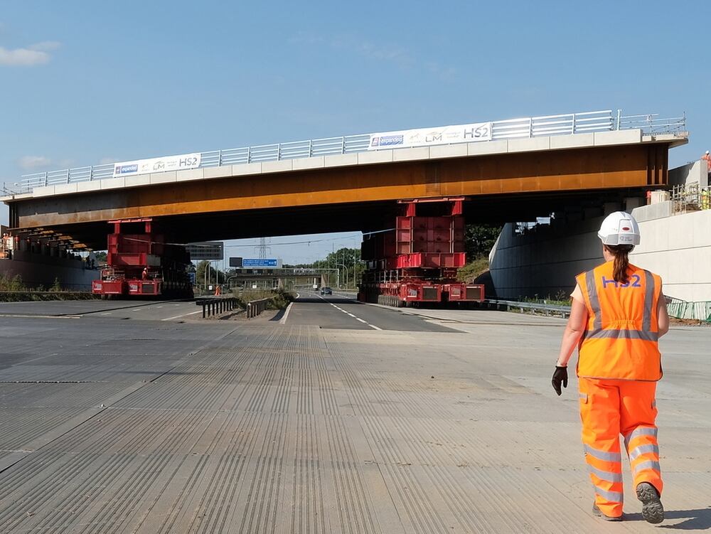 Giant new HS2 bridge in place over M42 | Express & Star