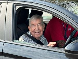 Care home resident becomes driving school’s oldest ever pupil at 98
