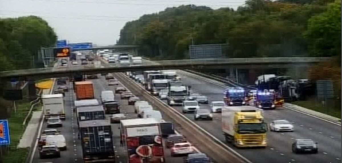 The lorry fire on the M6 has caused long delays. Photo: National Highways