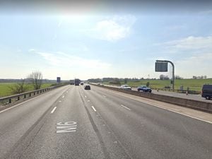 The collision occurred on the M6 southbound carriageway between Junction 13 for Stafford and Junction 12 for Cannock. Photo: Google Street Map