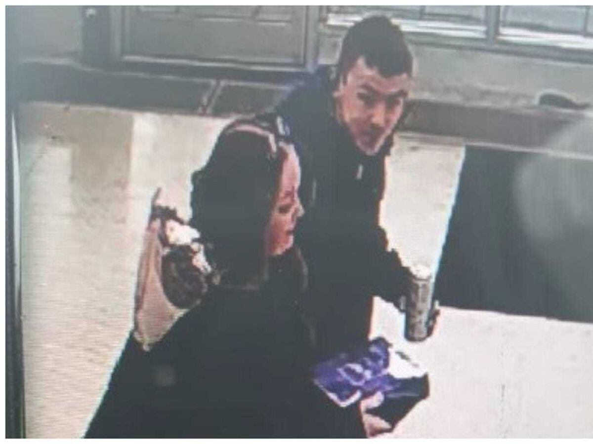 Missing Faith Marley, 15, is shown in a CCTV image with a man in Glasgow