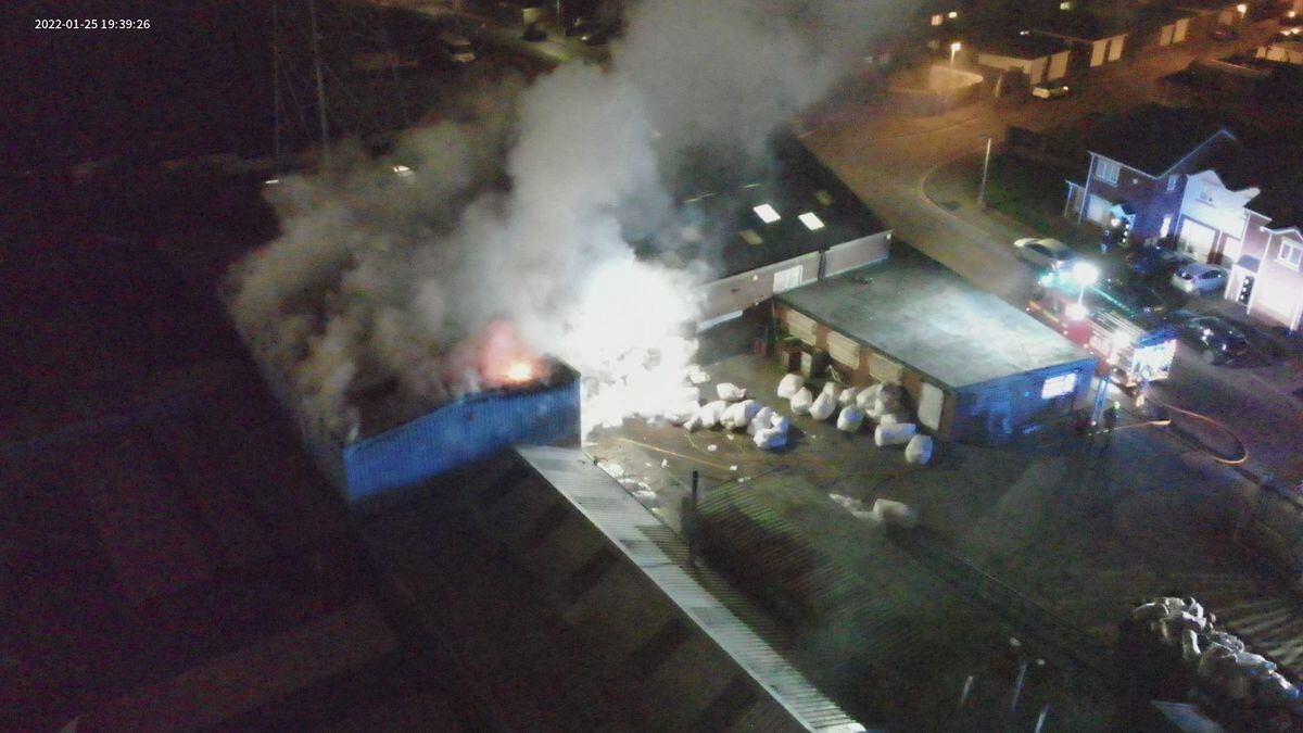 Fire crews at a factory blaze in Tunnel Road, West Bromwich. Photo: West Midlands Fire Service