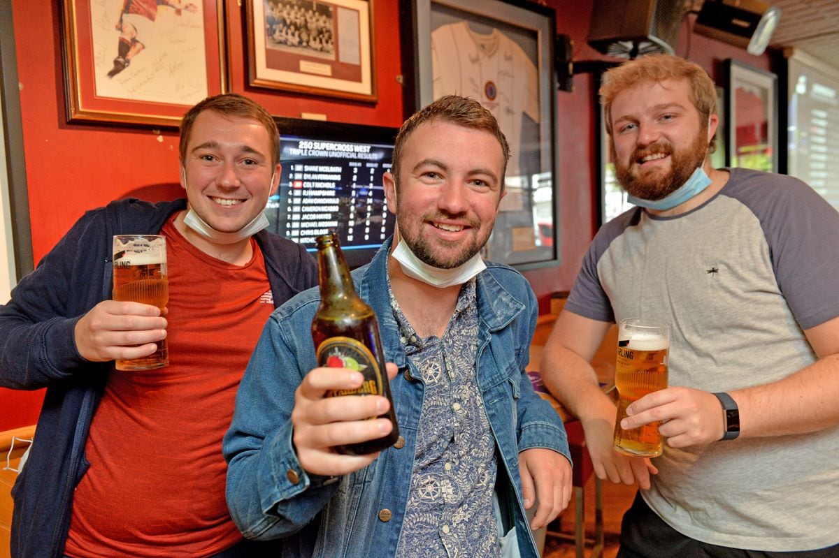 Ryan Turner, Jake Aston and Josh Matthews at Bar Sport in Cannock
