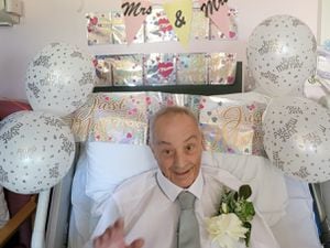  Geoffrey was able to attend his daughter’s wedding from his New Cross Hospital bed
